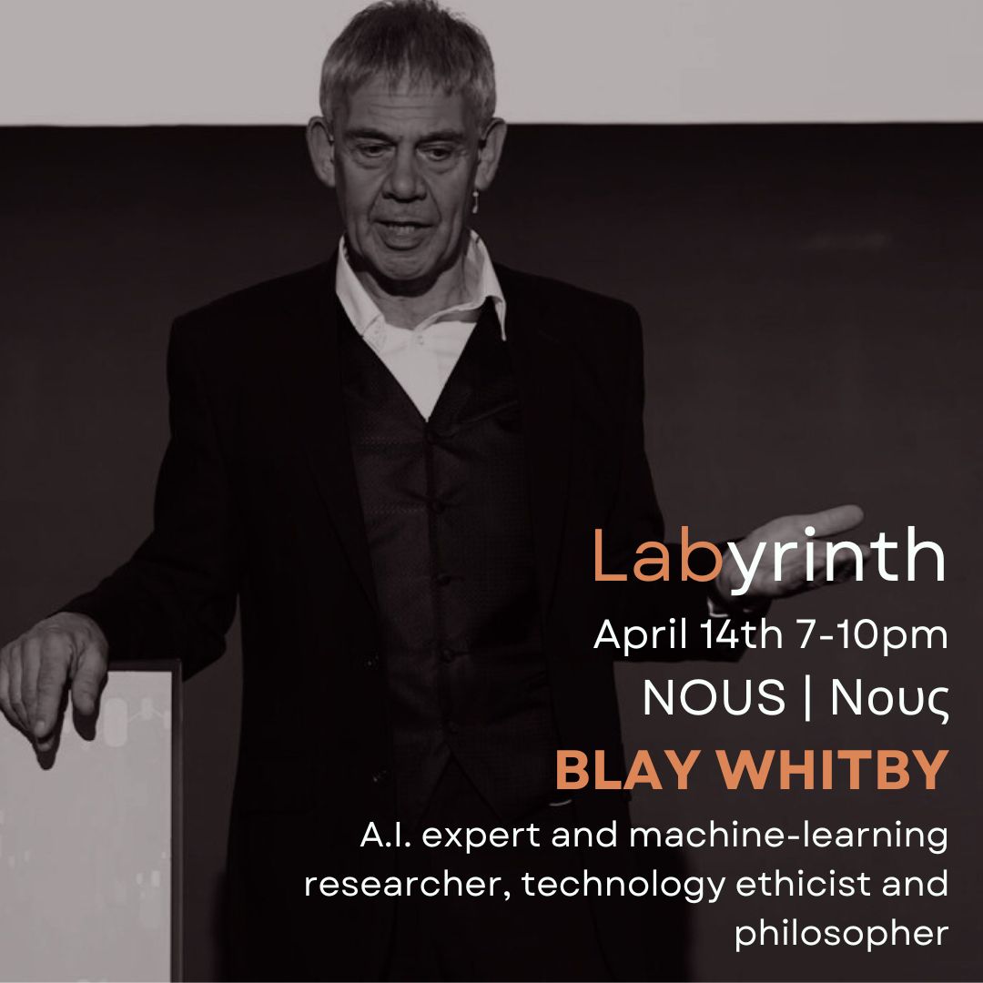 SarahJanes77's tweet photo. #LAByrinths are a series of #creative labs contributing toward the #curation of the #DREAMPALACE symposium in #Athens in Oct.

THIS FRIDAY welcome #CharlesStewart - Prof. of #Anthropology and #author + #BlayWhitby - #Philosopher, #Technology #Ethicist, and specialist in #AI https://t.co/BjCECHJWih