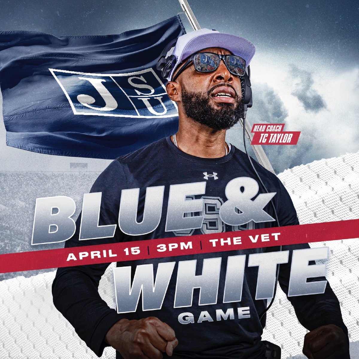 GoJSUTigers's tweet photo. The 2023 @GoJSUTigersFB Blue and White Spring Game is Saturday, April 15 at 3 p.m. at The Vet. Admission is free and gates open at noon. Seating is general admission.

Parking and tailgate information - 
https://t.co/wNDrKLuT5S

#TheeILove #GuardTHEEYard https://t.co/zdhhllcLjC