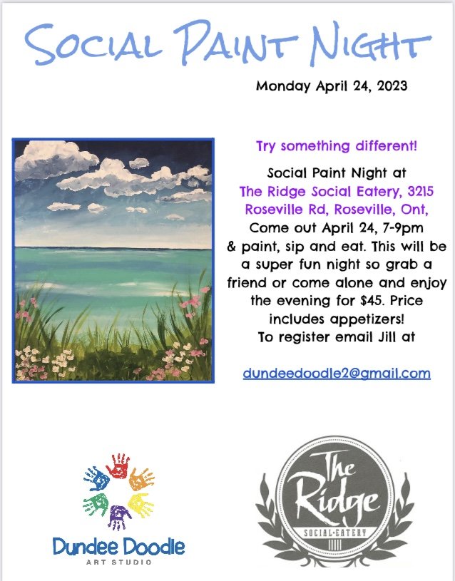 Don't forget to make your reservations for paint night so you don't miss out!

 #ayrontario #explorewr #supportlocal #cbridge #kwawesome #curatedkw #kitchener #wrawesome #kwevents #thingstodoinkw #paintnight