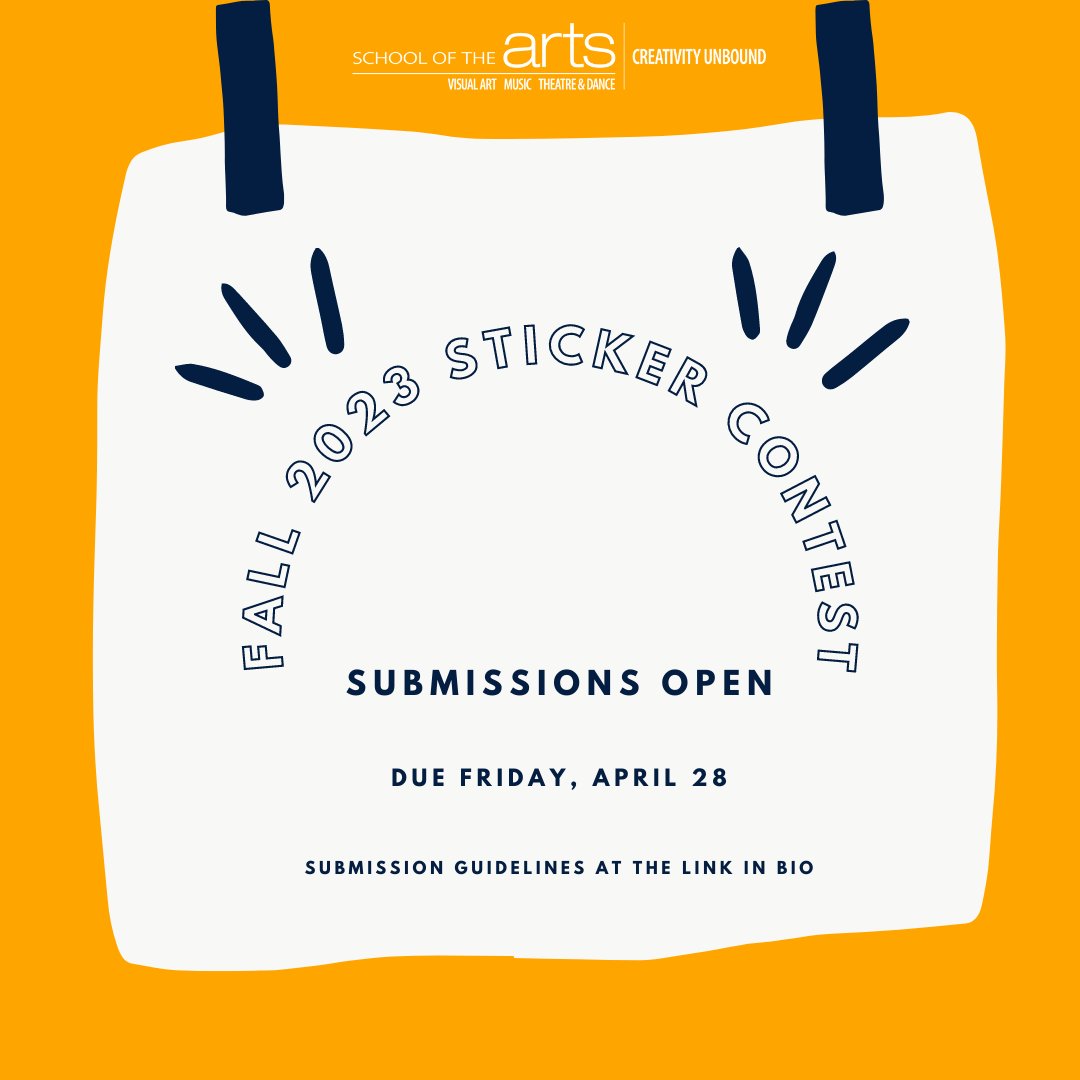 UNR School of the Arts (@unrarts) on Twitter photo Submit your artwork by Friday, April 28. In case you have any questions, don’t hesitate to write to us: arts@unr.edu
Visit unr.edu/school-of-arts… to know more about the contest guidelines.
#PackPride #Artist #Art #WolfPack #SchoolOfTheArts #SOTA #UNR #StickerContestFall2023 Submit your artwork by Friday, April 28. In case you have any questions, don’t hesitate to write to us: arts@unr.edu
Visit unr.edu/school-of-arts… to know more about the contest guidelines.
#PackPride #Artist #Art #WolfPack #SchoolOfTheArts #SOTA #UNR #StickerContestFall2023