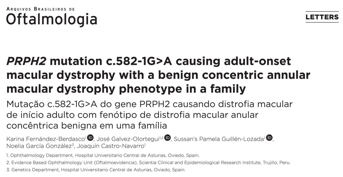 oftalmoevidence's tweet photo. Compartimos nuestra más reciente publicación, publicada en la Revista Arquivos Brasileiros de Oftalmologia (Medline/Pubmed, Scopus): Arq Bras Oftalmol. En Prensa.
Disponible en: https://t.co/YUaEOiv2fP https://t.co/fDN4UzlTxO