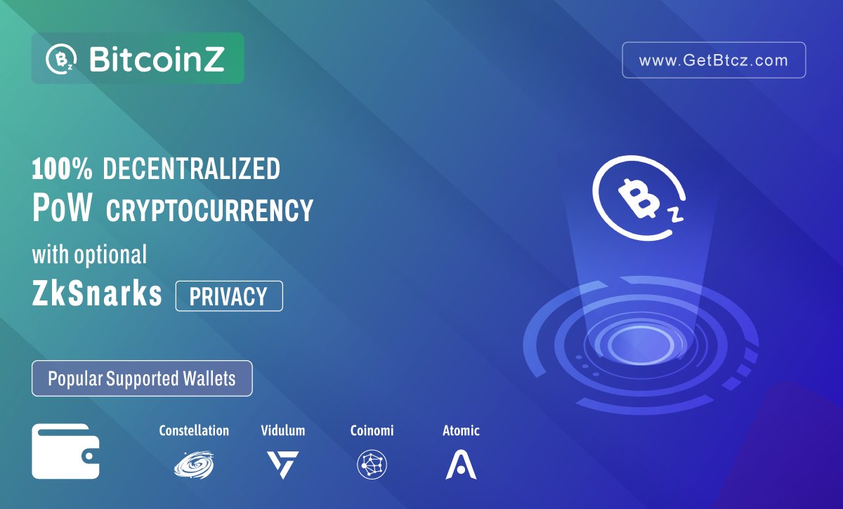 BTCZOfficial's tweet photo. Hey #BTCZ family!🙌
#BitcoinZ has the potential to revolutionize the #crypto space.
Our focus 🎯 on #privacy #decentralization and low fees makes us a strong contender in the market, alongside #BTC #LTC #ETC #ZEC and #XMR

Our Popular Wallets: #VDL #Coinomi #Constellation #Atomic https://t.co/WOzCj7IlPr