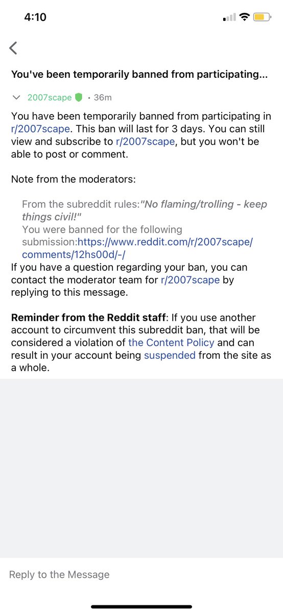 Evtradessol's tweet image. @Odablock got banned on the 2007scape Reddit page for posting this #odablock