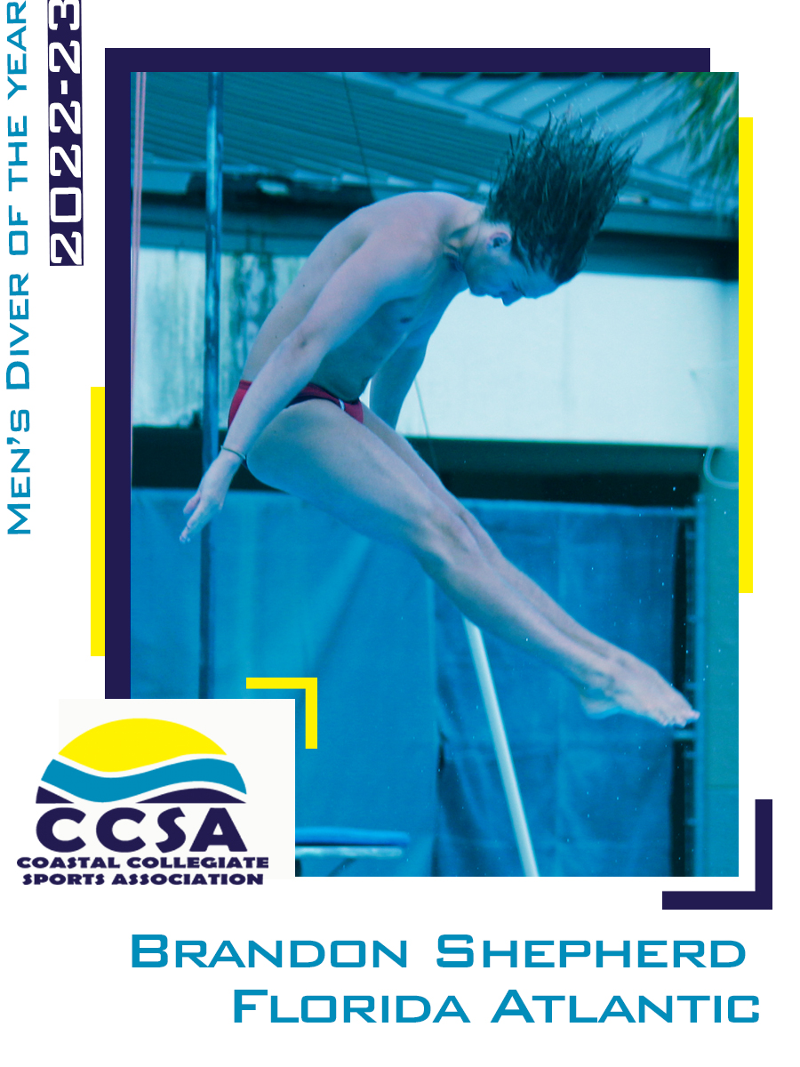 ASUN_Swim_Dive's tweet photo. He was the 1-meter and 3-meter dive champion at this year's CCSA Championship.

@FAUSwimDive's Brandon Shepherd is the #CCSASD Men's Diver of the Year‼️ https://t.co/tW9307BAYL