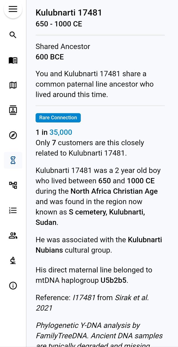 يسرني الإعلان عن نتيجة سودانية من قبيلة البديرية الدهمشية الجعليين على الفرع الجيني E-V32  ، مرفق التفرع النهائي للنتيجة و علاقتها بأحد نتائج رفات مقبرة كلوبنارتي في السودان