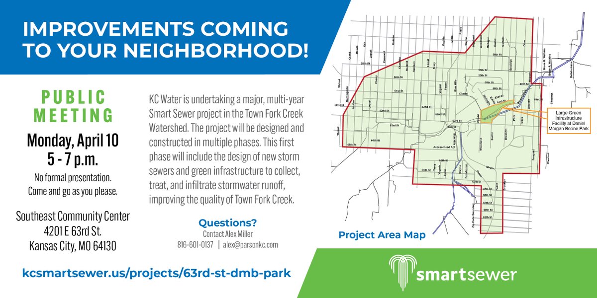 Don't forget! Join us tonight for the first public meeting for the DMB Park Green Infrastructure Project. We'll be at the Southeast Community Center from 5:00 - 7:00. Can't attend? Take the online survey and leave feedback on the interactive project map: bit.ly/3o20gmX