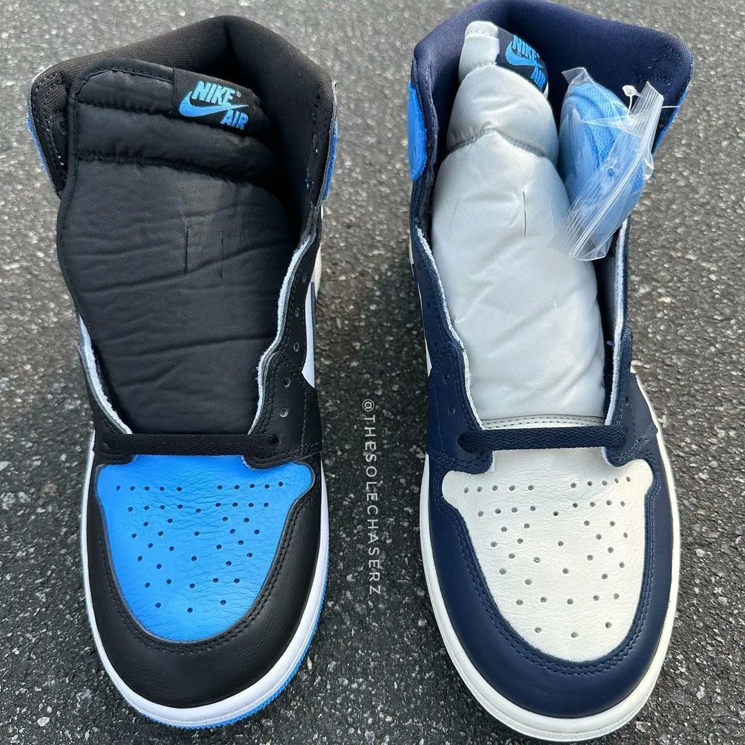 SneakerVisionz's tweet photo. Air Jordan 1 High Obsidian or The Air Jordan 1 High UNC Toe? 🤔🦋 https://t.co/iv5Vgead4a