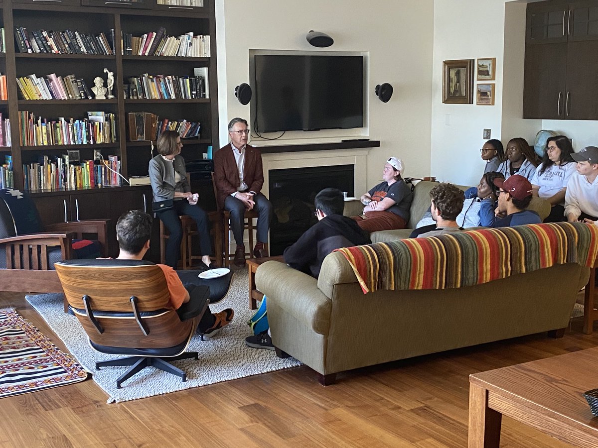 President and Dr. Laura Sands at FaculTea at the Residential College at West AJ ⁦<a href="/virginia_tech/">Virginia Tech</a>⁩ ⁦<a href="/StudentsAtVT/">VT Student Affairs</a>⁩
