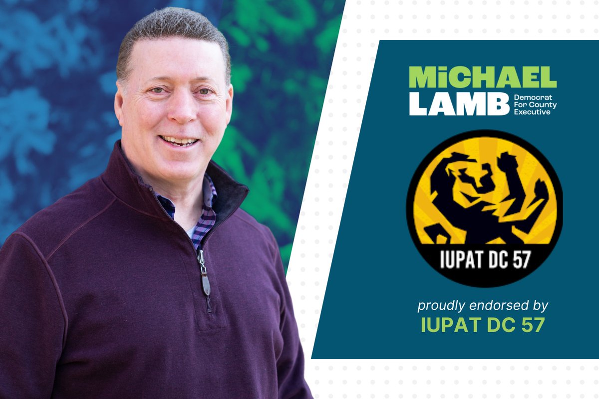 MichaelLambPA's tweet photo. I'm honored to be endorsed by IUPAT District Council  57 and their 2,500 members. I will fight alongside them to protect the dignity of work and create good union jobs for all in Allegheny County. https://t.co/fQrJ2su2S1