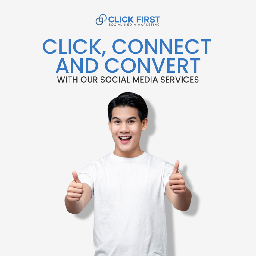 Click your way to success, connect with your audience, and convert leads into customers with Click First SMM's expert social media services.

Learn more about us from our website: clickfirstsmm.com

#socialmediamarketing #digitalmarketing #socialmedia #marketing #branding