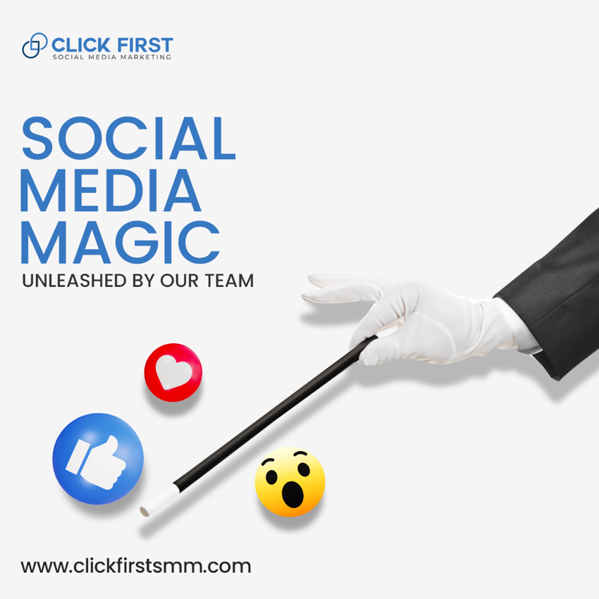 Get ready to experience social media magic with Click First SMM's expert team.

We'll help you unleash the full potential of social media and take your business to new heights. 

Don't wait; let us show you what we can do for your business today: (346)-299-2202

#socialmedia