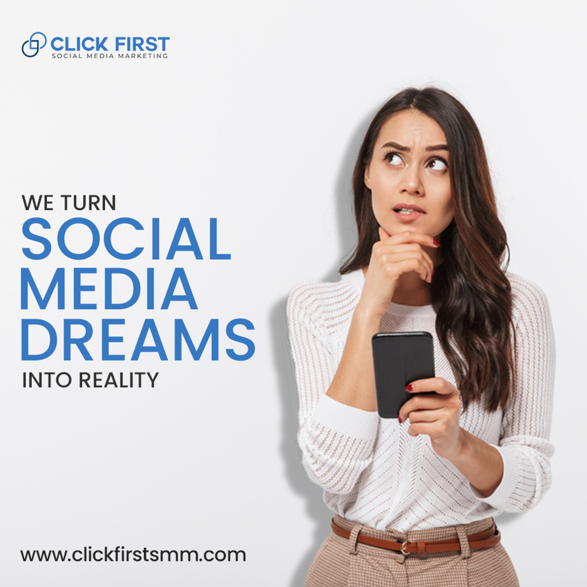 Ready to turn your social media dreams into a reality? Look no further than Click First SMM.

Our team of experts will work closely with you to understand your vision and create a customized SMM strategy that delivers results. 

Call us now : (346)-299-2202

#socialmediamarketing
