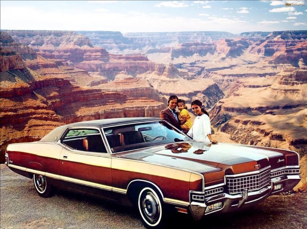 Super70sSports's tweet photo. Unless you’ve driven a magnificent beast 2000 miles without it ever occurring to you to put on a goddamn seat belt or put your kid in a car seat, while listening to Johnny Mathis 8-tracks, in a haze of Pall Mall smoke, to the edge of the fucking Grand Canyon, shut the fuck up. https://t.co/tMQWtNgtPN