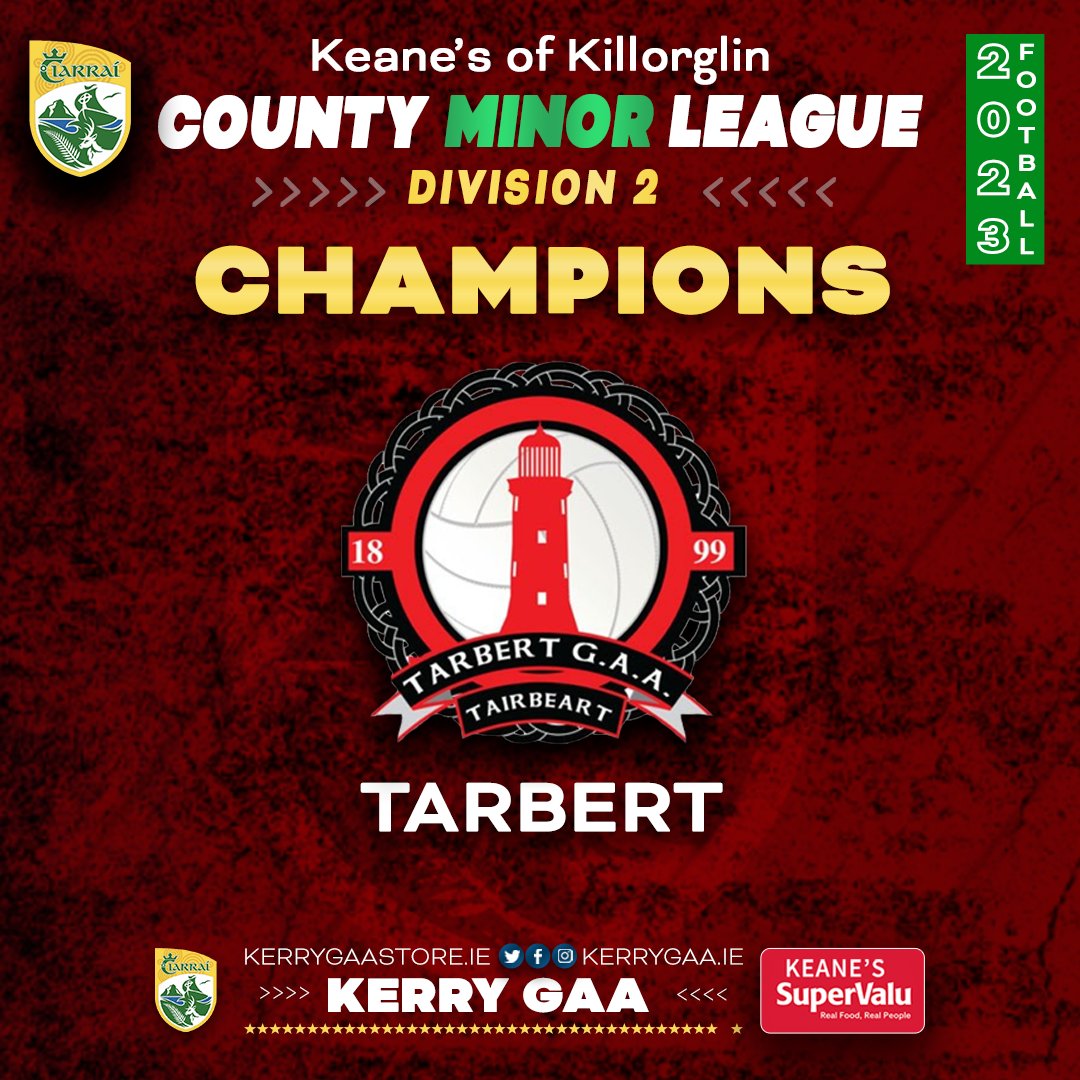 Kerry_Official's tweet photo. 🏐2023 Keane's SuperValu County Minor Football League Division 2 Champions - Tarbert.

#KeanesSuperValu https://t.co/9d9ircjF6P