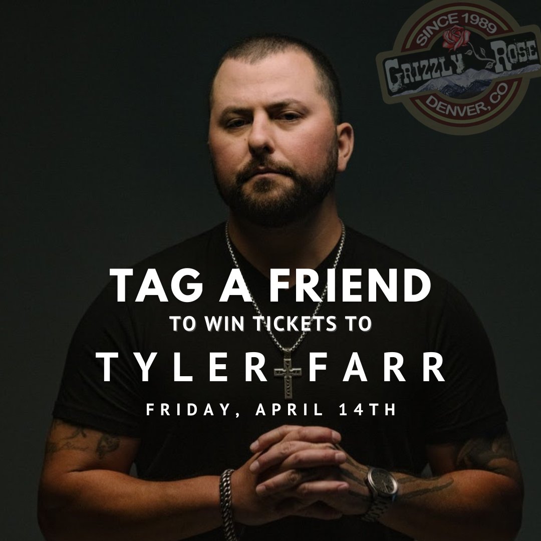 Tyler Farr joins us this Friday, April 14th! Tickets are running low, but you could still win 2 FREE TICKETS by tagging your concert buddy below!
We’ll draw the lucky winner this Thursday.