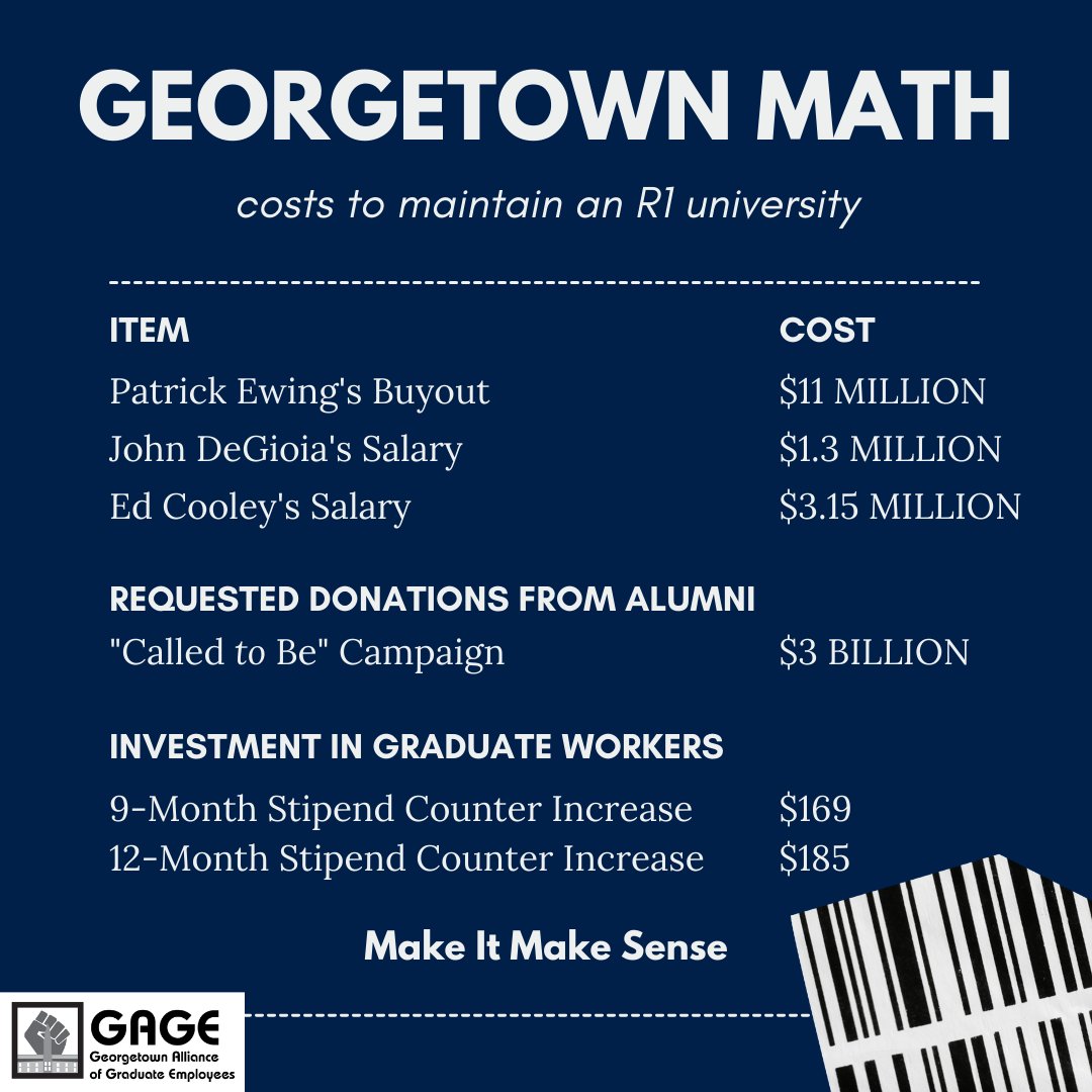 Today, <a href="/Georgetown/">Georgetown University</a> provided another insulting counter at the bargaining table, only offering to raise 9-month stipends an additional $169 and 12-month stipends an additional $185.