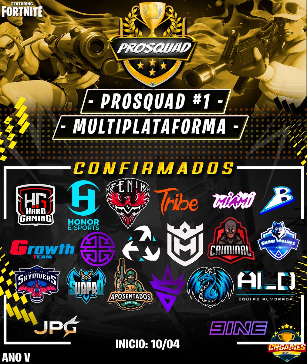 PROSQUAD #1 - MULTIPLATAFORMA - FORTNITE

Quem será a favorita ao título na edição #1 Zero Build Squad da CNGAMES ?

Boa Sorte a todas as equipes!!