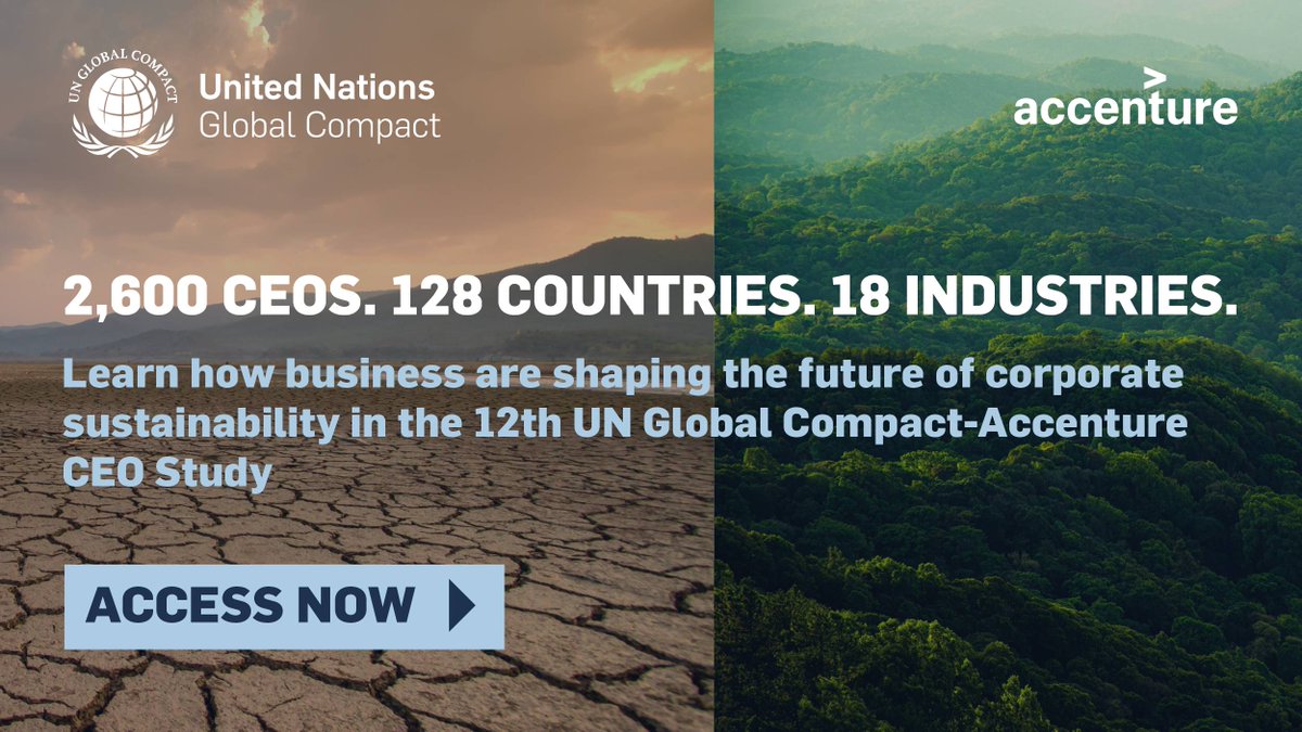 globalcompact's tweet photo. 🌱 By embedding #sustainability into their business models, CEOs can improve profitability and long-term value 📈. Check out our CEO Study with @Accenture for the latest trends around the world!

👉 https://t.co/TpdLHWWzA8 

#UnitingBusiness https://t.co/1F6A0VYnAO