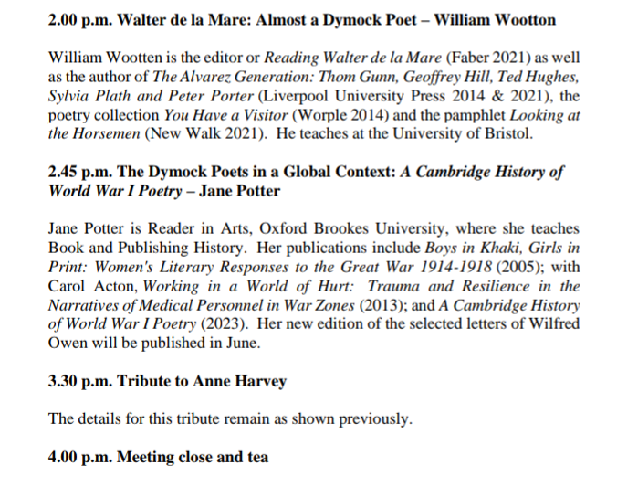 dymock_poets's tweet photo. We're looking forward to our Spring Meeting this Sat. 15th April, with @PeterHart1915 Philippa Parker, @drjanepotter @williamwootten and Tom Durham. The event will take place in Dymock. Please email clarechurch8@gmail.com to book your place. https://t.co/AuqWgCrroy