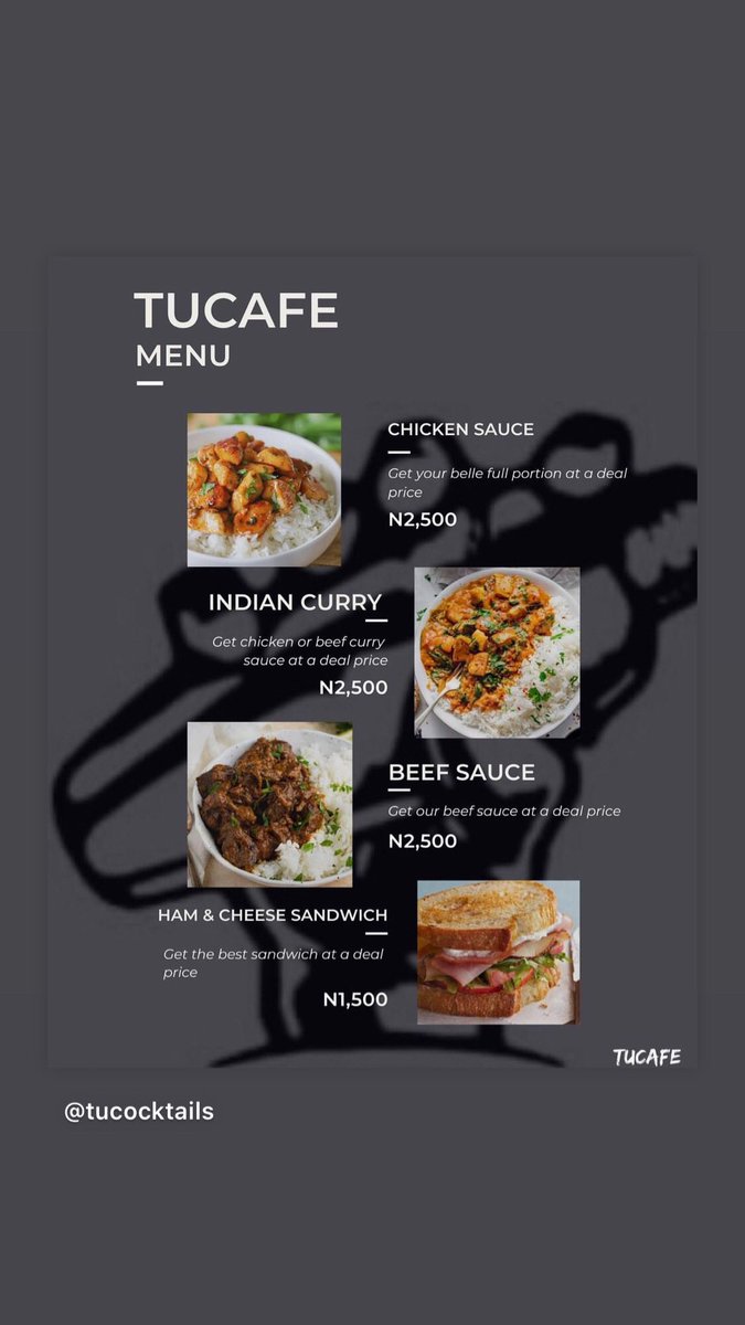 Your Lunch tomorrow should come from this guys if you’re in Abuja. 
Thank me later😋.

#Abuja #AbujaBolebration #AbujaTwitterCommunity #Food #Lunch #AbujaProtest #Tucafe