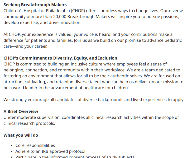 Project IMG ™ on Twitter "Research Coordinator Pediatrics Philadelphia