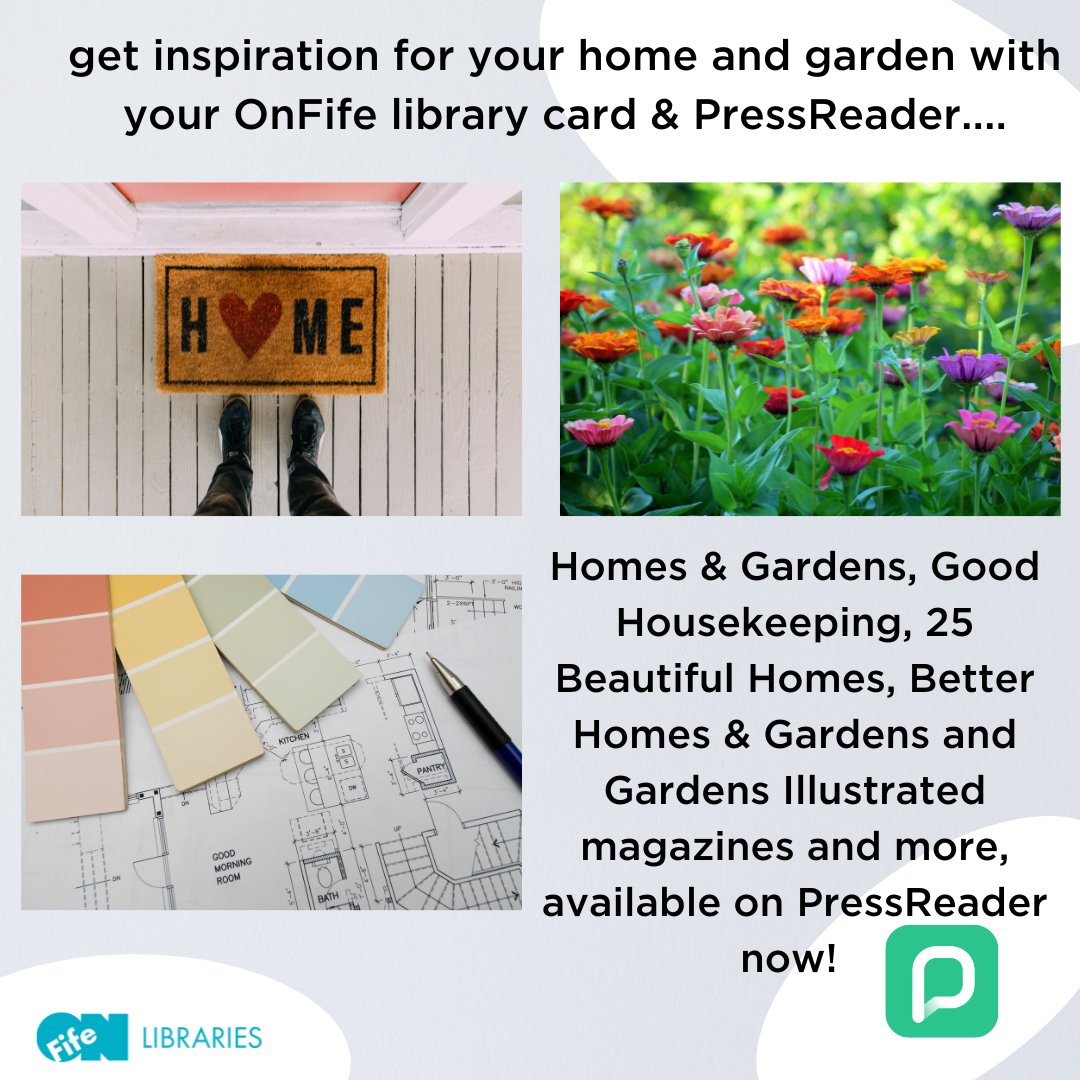Outside or inside - make your spaces beautiful with the fab selection of home and garden magazines available through PressReader with you OnFife library card. Gorgeous inspiration is waiting for you! #PressReader #OnFifeLibraries #Fife #ScottishLibraries