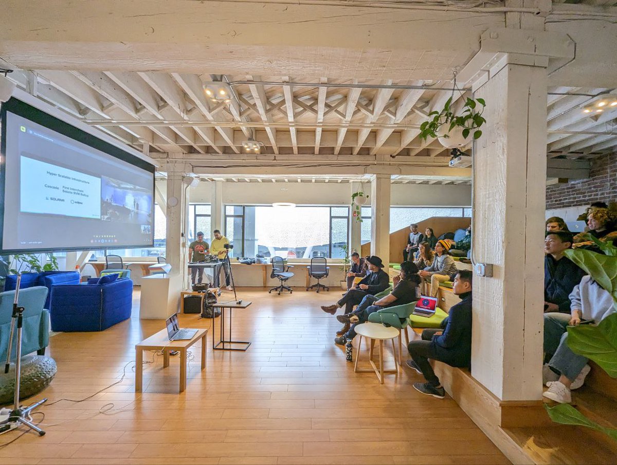 delphi_labs's tweet photo. Huge thanks to @osmosiszone, @Injective_ &amp; others for co-hosting the first Inter-City Cosmos Meetup w/ @delphi_labs.

On Friday night, 200+ Cøsmønauts gathered in Brooklyn &amp; San Fran for this inspirational, cross-streamed event. Read on for pics, highlights &amp; the next event 🧵👇 https://t.co/6sZyOTwxGX