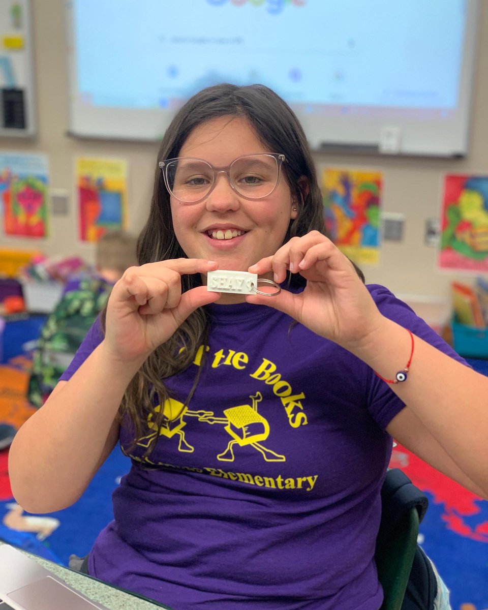 STEAM Club designed keychains using Tinkercad and 3D-printed their creations! How cool are these keychains?!! @neisdlibrary @laslomaspta #neisdlibs #steamclub #laslomaselementary