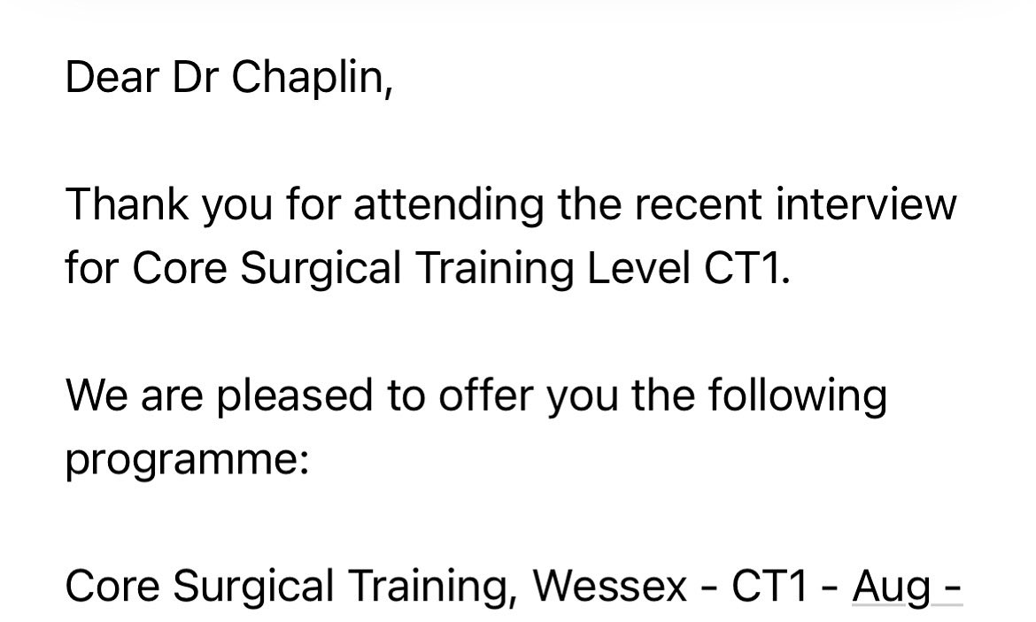 gracechaplin's tweet photo. A dream come true! Can’t wait to start  surgical training in August https://t.co/9NNzJJFlAF