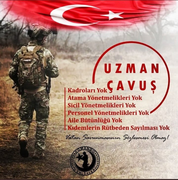 <a href="/alitilkici38/">Ali Tilkici 🇹🇷</a> <a href="/RTErdogan/">Recep Tayyip Erdoğan</a> Sn.Cumhurbaşkanım <a href="/RTErdogan/">Recep Tayyip Erdoğan</a> , #UzmanÇavuş’lar sizden;

926 sayılı TSK personel Kanununa tabi olmak,

Sağlık Yönetmeliği,

Atama Yönetmeliği,

Sicil Yönetmeliği ve Kıdemleri Rütbeden sayılmasını talep etmektedirler. 

<a href="/dbdevletbahceli/">Devlet Bahçeli</a> 
<a href="/BY/">Binali Yıldırım</a> 
<a href="/dijital/">Dijital</a> 
#ReisSözleşmeUzmÇvşaDert