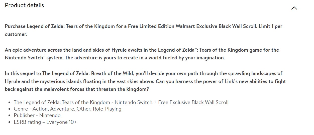 The Legend of Zelda: Tears of the Kingdom - Nintendo Switch + Free  Exclusive Black Wall Scroll 