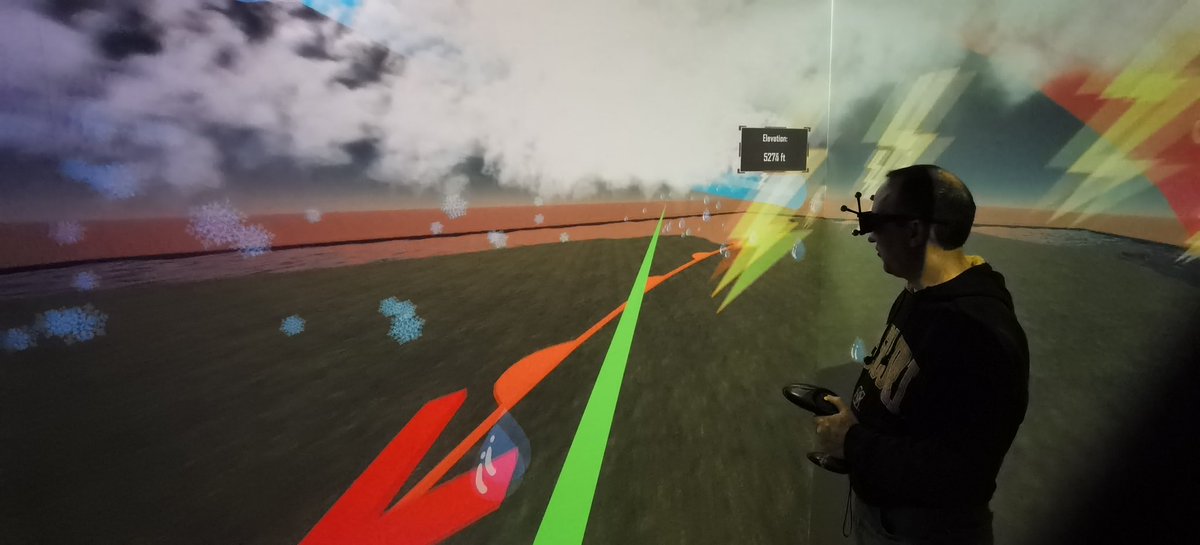 MizzouTell's tweet photo. The CAVE VR Meteorology lecture in action … @MizzouSISLT @MizzouEducation https://t.co/y8xnOjuCda