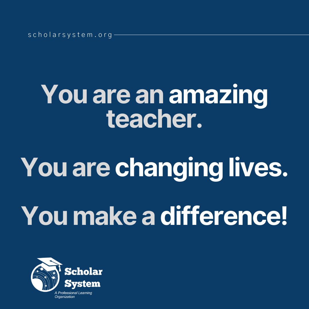 scholar_system's tweet photo. At Scholar System, we believe in the power of passionate educators. Thank you for pouring your heart, mind, and soul into the work you do to change lives for students. We appreciate you! #mindfulmonday
#educators #masbloom #atpromise #myteacherbelieves #education #drvictorrios https://t.co/5Ao6yN240l
