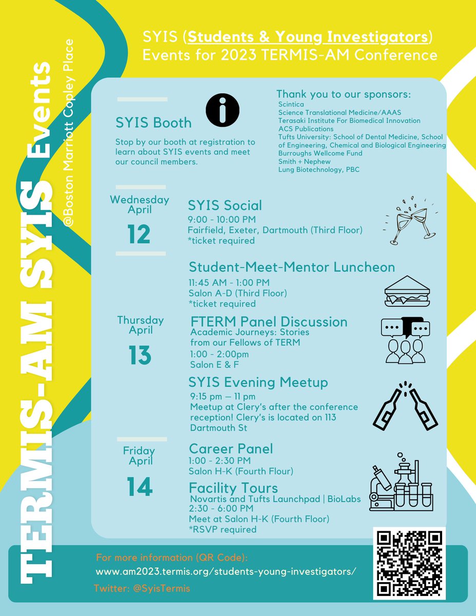 #TERMISAM2023 is kicking off tomorrow, April 11th and we can't to see you there! Be sure to check out the schedule of SYIS events here: am2023.termis.org/students-young… We hope you enjoy Boston 🏙️