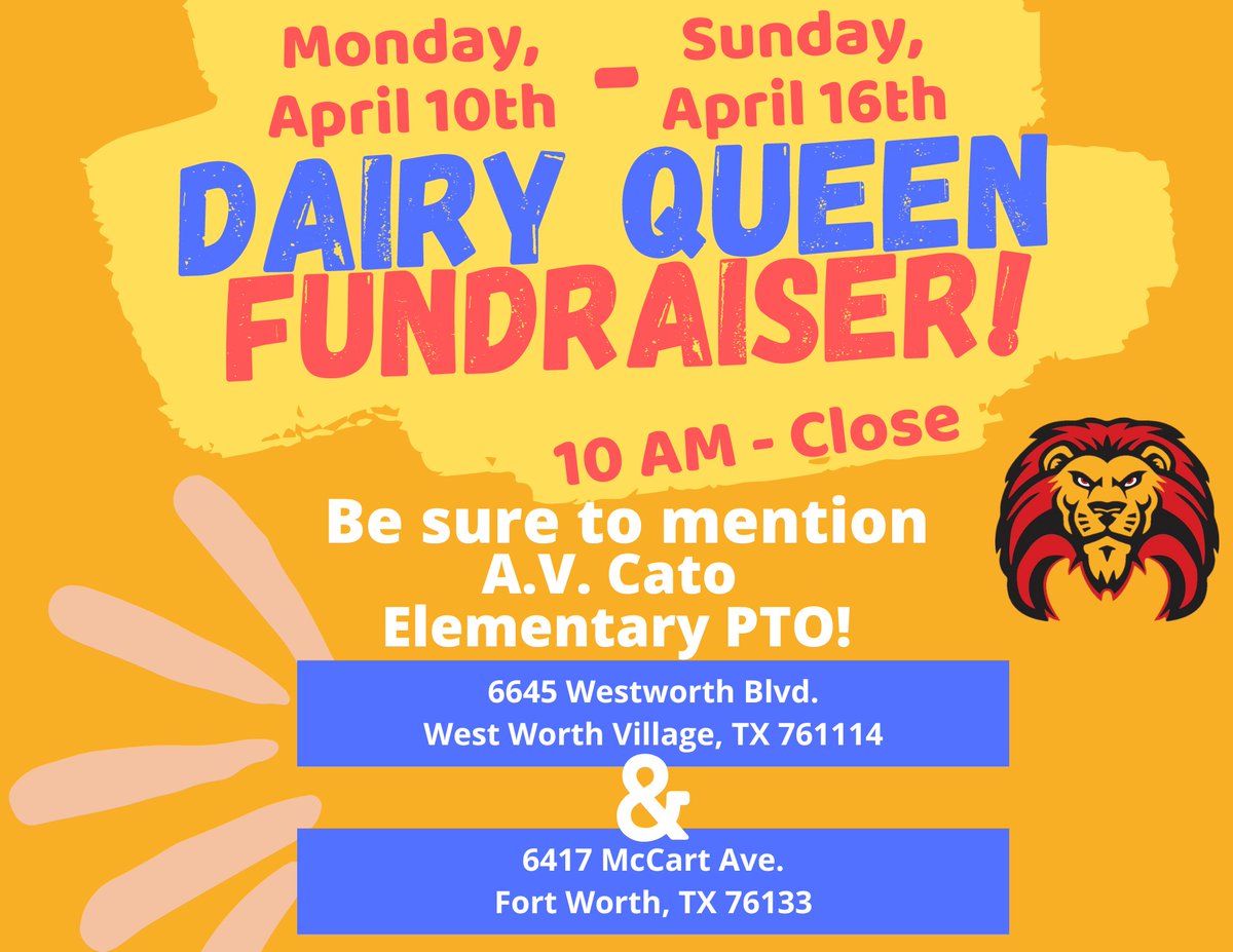 Please support #AVCato at Dairy Queen this week! #CISDBetterTogether
