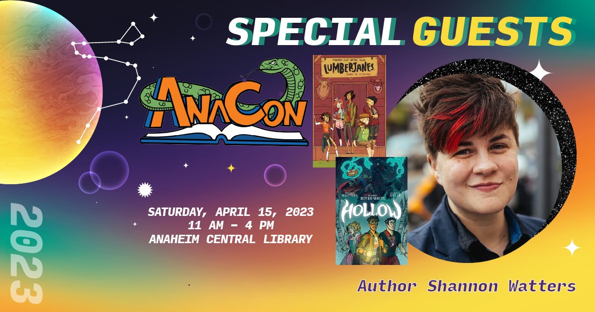 Meet Shannon Watters ( @shanito ), Co-Creater of the NY Times best-selling graphic novel Lumberjanes at AnaCon! 🐍 ✨