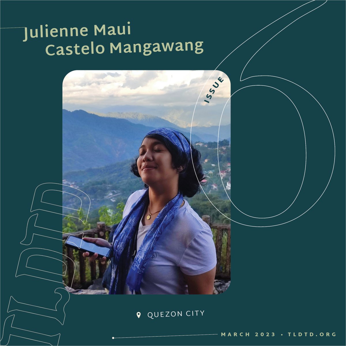 I was a lioness deserted
by her already grown young
for another pack— can’t show
you how I carried a bag or suitcase
with their pictures so I can be
brave everyday

Two Poems by Julienne Maui Castelo Mangawang
tldtd.org/poet/julienne-…