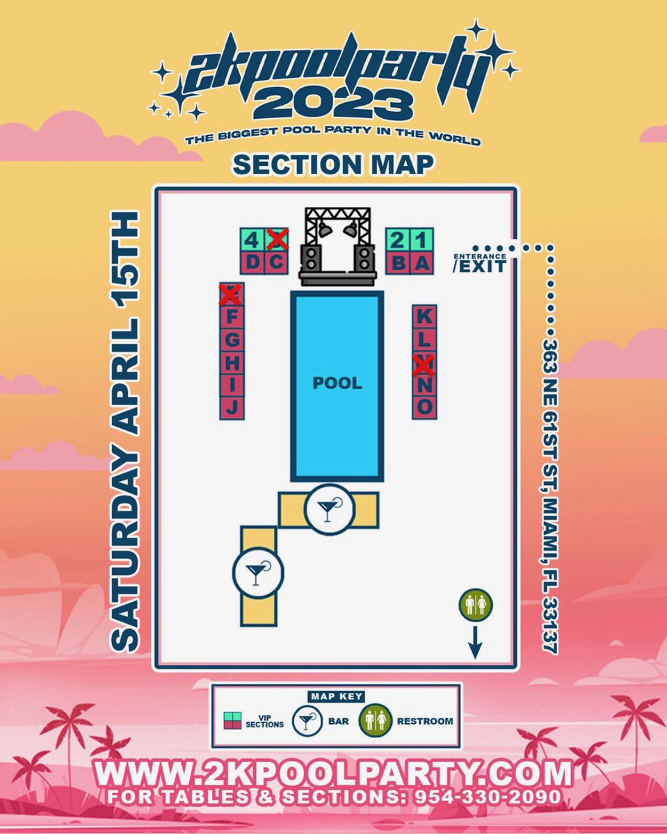 SenorLeak's tweet image. Sections Available still. 2kpoolparty.com #2kpoolparty 🍾🌊