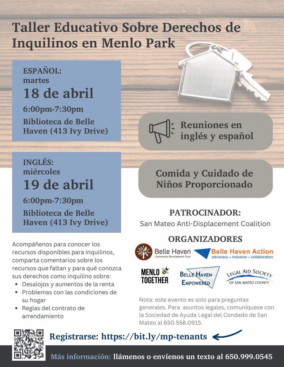 Join us on April 18 &amp; 19 to learn about available tenant resources
Acompáñenos el 18 &amp; 19 de abril para conocer los
recursos disponibles para inquilinos