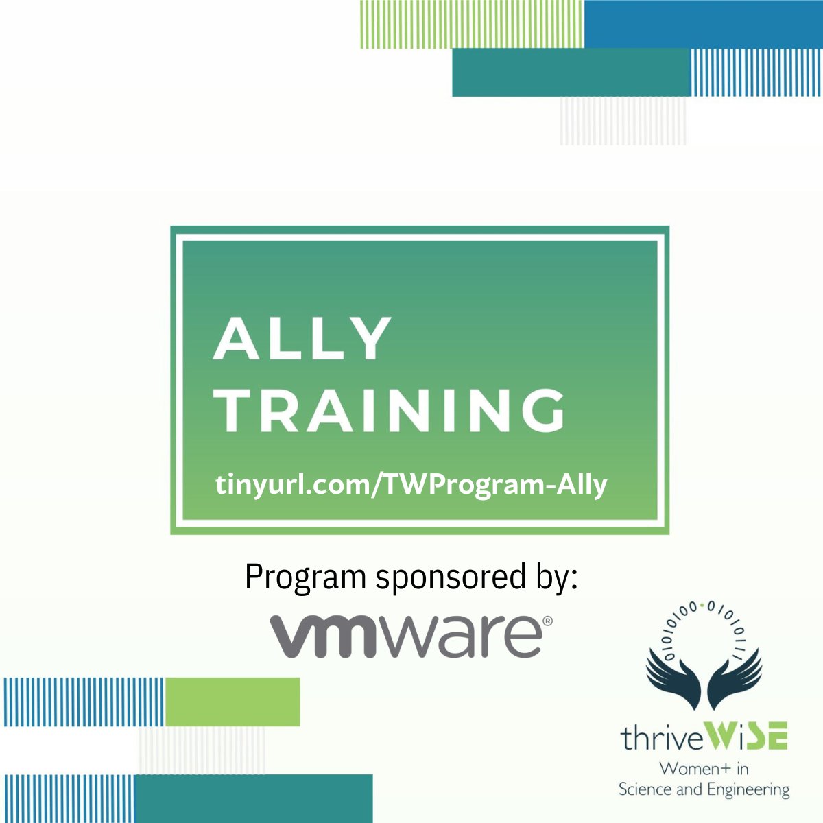 Special thanks to VMWare for sponsoring our Ally Training Program.

Learn more at tinyurl.com/TWProgram-Ally 

#thrive-wise #sponsorspotlight #womeninscience #womeninengineer #womenleader #womenintech #womeninproduct #womenprogrammanagers #womenprojectmanagers #vmware #nonprofit