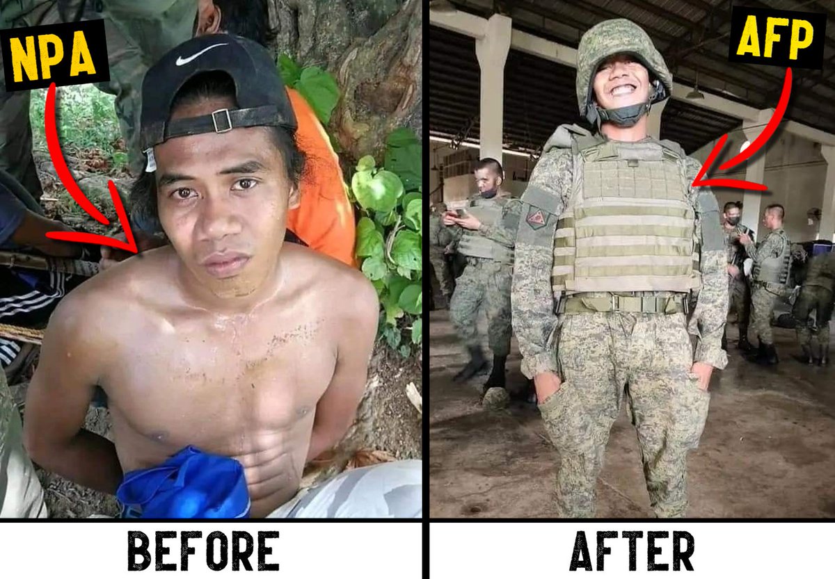 This is Christian Sabado Jamantoc a former college student recruited by the NPA and and then captured by the AFP (2019). After his arrest he became aware that he was a VICTIM of COMMUNIST LIES and chose to join the military to redeem his life. Such an incredible man and story