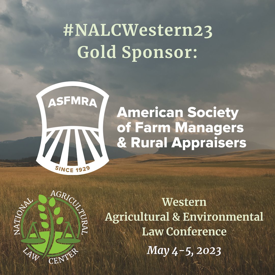THANK YOU to
@ASFMRA for being a Gold Sponsor for the inaugural #NALCWestern23 (bit.ly/3TGWdqe).
Your support of this conference is truly appreciated.

@calasfmra @AGDAILYMedia @westernlaw