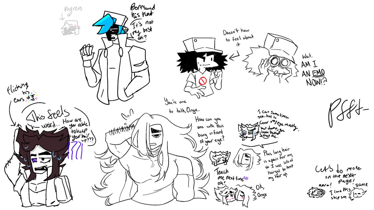 HexDoodlez's tweet photo. me and @viioletlux went and caused more chaos in magma ft hairswaps #MASONAISWEEP #SILASAISWEEP #MILOAISWEEP #DAMIENSWEEP #SVENSWEEP #MITCHSWEEP https://t.co/Irms2spvDX