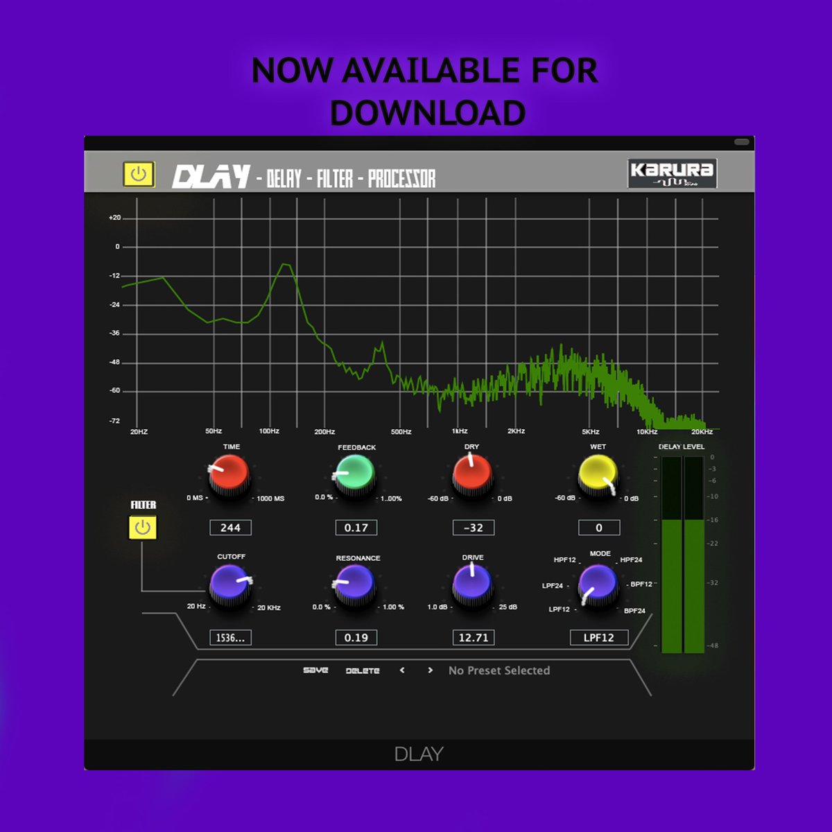 OUT NOW! OUT NOW! OUT NOW! Karura Audio presents: DLAY audiopluginshop.com/product/dlay/ #audioplugin #vst #au #windows #macos #audioeffect #logicpro #ableton #cubase #crossplatform