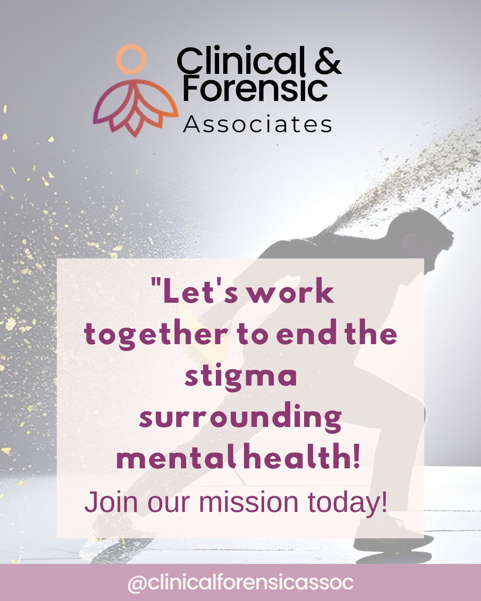 Breaking the Stigma: At Clinical and Forensic Associates, we are committed to reducing mental health stigma.
​
Join us in our mission to make mental health awareness a common household topic and priority.
​
#mentalwellnessmatters #mentalheathawareness