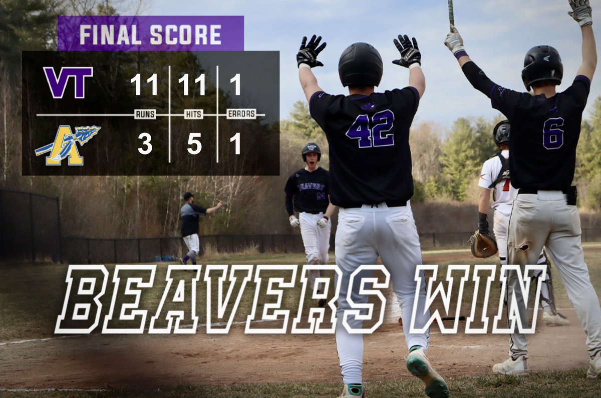 Beavers advance to 3-0 with Win over Assabet. 

Jack Krauss: 3-Run HR 💣 
Corey Magill: 2 for 4, 3 RBI
2Bs from Laflamme, Marino, &amp; Riordan. 

Laflamme &amp; Sage combined for 10 K’s on the bump 🦫 ⚾️ #RollBeavs