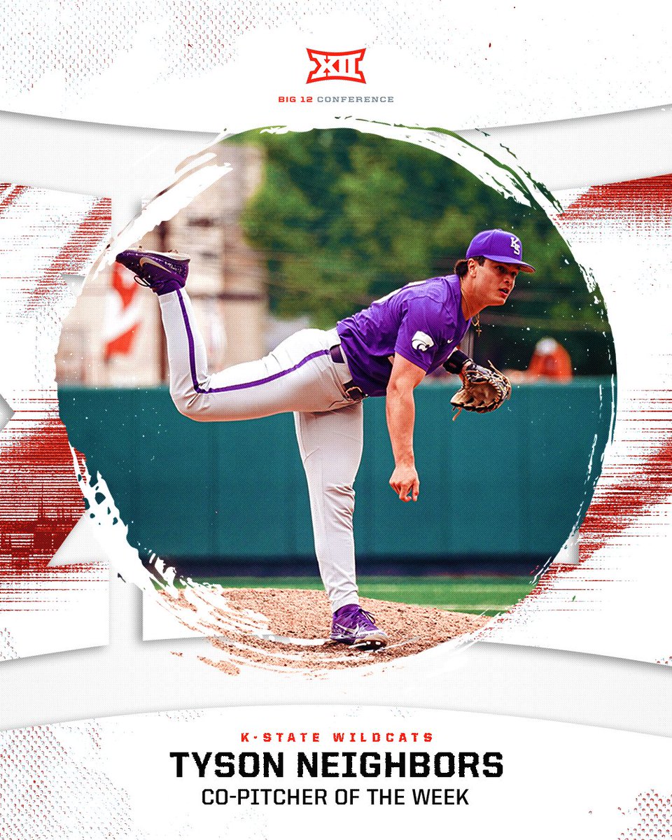 Big 12 Conference (@big12conference) on Twitter photo ⚾️ #Big12BSB Co-Pitcher of the Week ⚾️
Tyson Neighbors: <a href="/KStateBSB/">K-State Baseball</a>
📰: big12.us/43xsRRo ⚾️ #Big12BSB Co-Pitcher of the Week ⚾️
Tyson Neighbors: <a href="/KStateBSB/">K-State Baseball</a>
📰: big12.us/43xsRRo