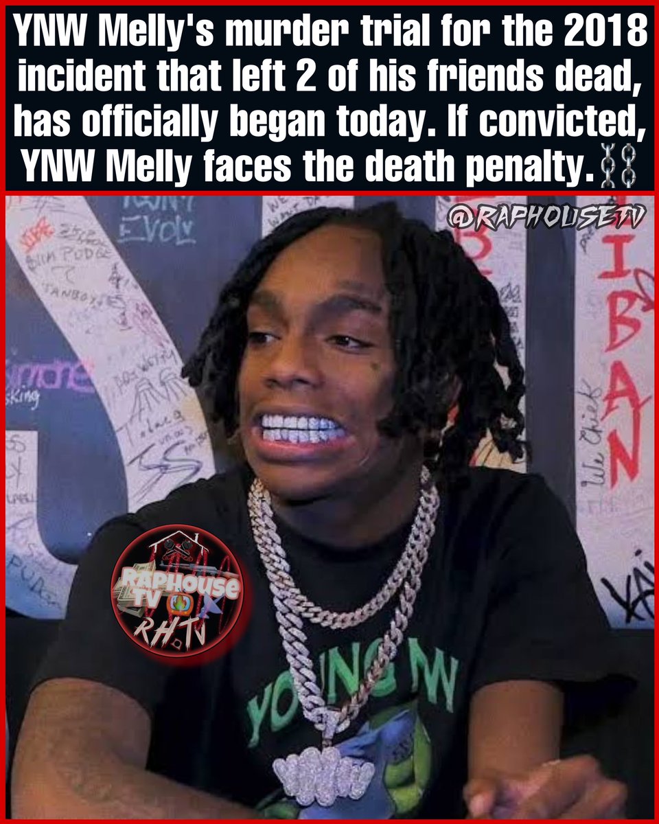 YNW Melly's murder trial for the 2018 incident that left 2 of his friends dead, has officially began today. If convicted, YNW Melly faces the death penalty.⛓️💔