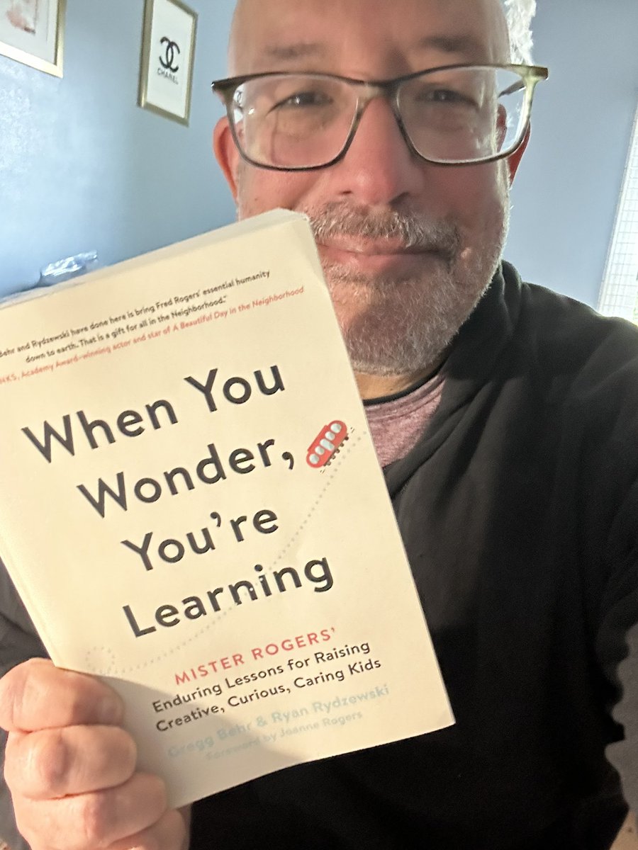 Enjoying my paperback copy of #WhenYouWonder on this last day of Spring Break! This book is a perfect title for a book club. A must read for all educators! Thanks for bringing the Neighborhood to us, @greggbehr & @RyanRydzewski! @FredRogersInst @LuckyMamaJ #CelebrateMonday