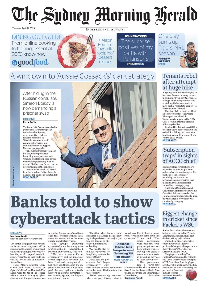 Mags King (@magsking) on Twitter photo Today’s Page one <a href="/smh/">The Sydney Morning Herald</a> by @perryduffin1 Photo by <a href="/ShooterWol/">Wolter Peeters</a> <a href="/smh/">The Sydney Morning Herald</a> Today’s Page one <a href="/smh/">The Sydney Morning Herald</a> by @perryduffin1 Photo by <a href="/ShooterWol/">Wolter Peeters</a> <a href="/smh/">The Sydney Morning Herald</a>